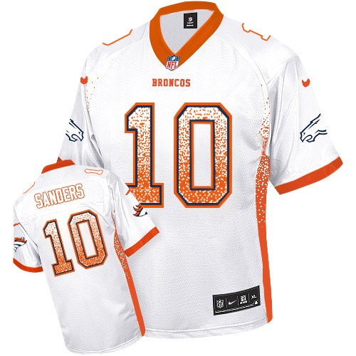 Men's Elite Emmanuel Sanders Nike Jersey White - #10 Drift Fashion NFL Denver Broncos